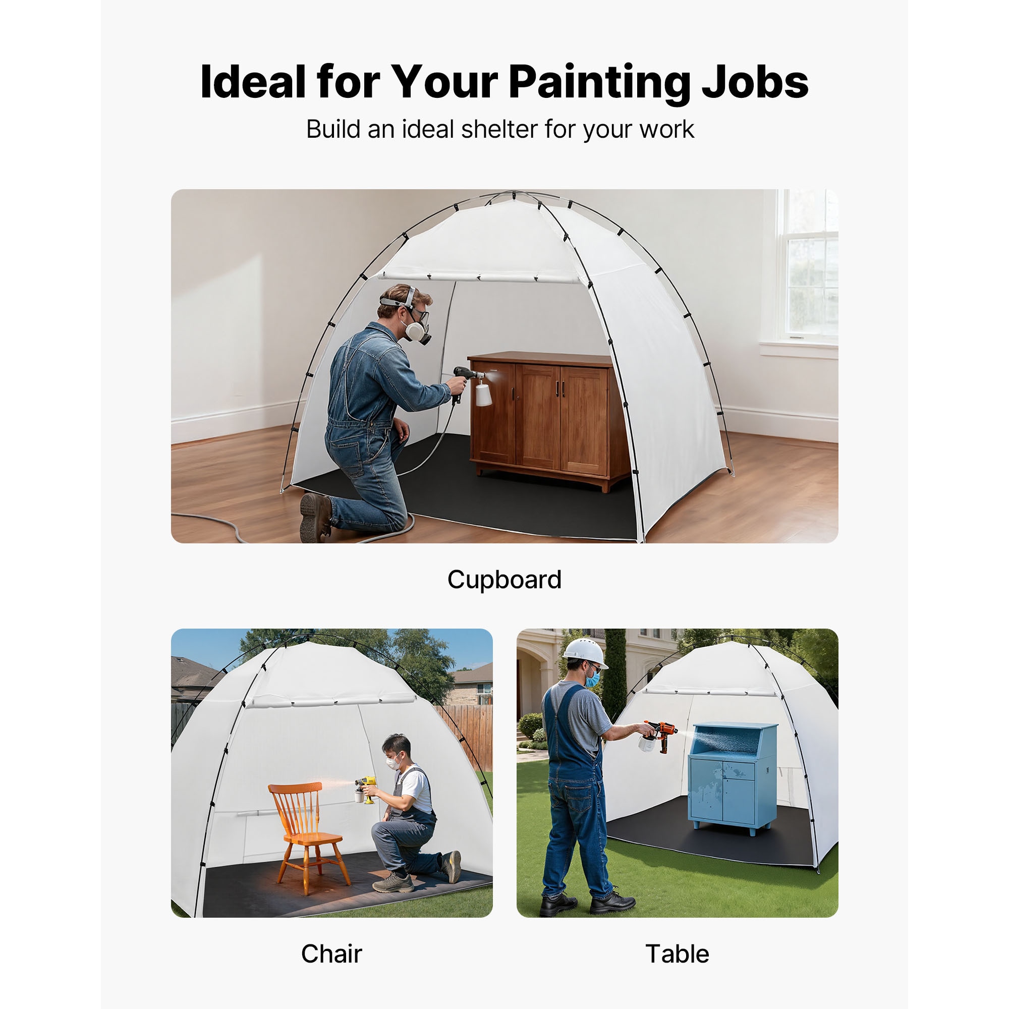 Portable Paint Booth Tent With Mesh Screen For Spray Painting_voghion.com